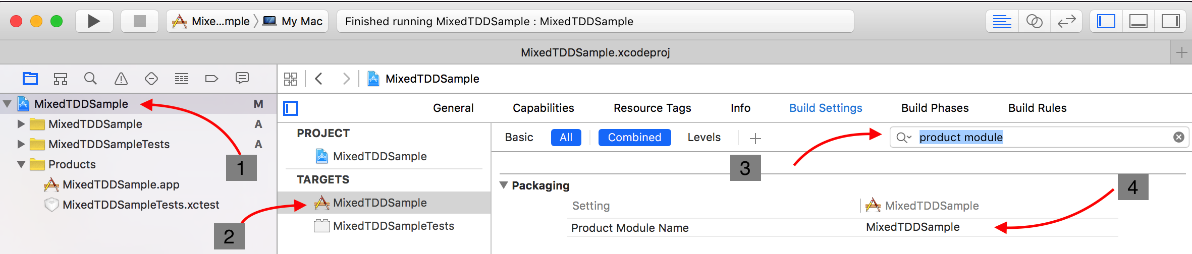 How to find the Product module name.